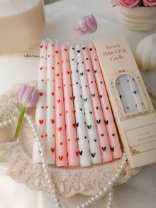 Bộ 2 chiếc (một hộp) Nến hình nón dài màu hồng, dài 9,84 inch, sáp đậu nành không khói, trang trí tiệc cưới, tạo không khí ấm cúng. Nến hình nhánh dài, màu đen, màu đỏ, màu hồng, màu trắng, nến tạo không khí lễ hội, nến ngày Valentine, nến dễ thương và vui nhộn, trang trí nhà cửa. - Nhiều màu - Xem 7