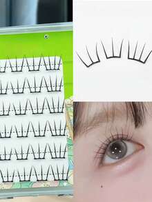 LIMEIKAI 36 Cluster koreanischer Mädchen-Gruppe Wimpern ohne Kleber, einzelne Cluster, kein Entfernen nötig, natürlich und realistisch C-Locken für den täglichen Gebrauch, segmentiert mit integriertem Klebestreifen, verlängerte Cluster, realistische Wimpern für Anfänger - C - Übersicht 6