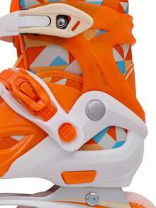 SHOLOV 1-Pair Stylish Sporty Women's Outdoor Inline Skates, Sizes 30-41. Lightweight, High-Rebound, Adjustable, With Detachable Shoe Covers, Arch Support Memory Function, Good Braking Performance,Flashing PU Wheels, Reinforced PP Aluminum Alloy Frame To Prevent Ankle Sprains. Suitable For Beginners. - Orange - View 5