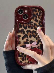 Leopard Print Lip Painted Soft Phone Case Compatible With IP17/IP17PROMAX/Iphone16//Iphone16pro/Iphone16promax/Iphone15/ XR /7p8p/P12promax/P13promax/P14PROMAX /P13/P14/P11/P12/P14, Cute & Fashionable Thick Protective Cover - Multicolor - View 7