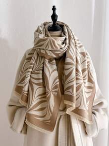 1pc Women's Autumn/Winter Faux Cashmere Fashion Versatile Air Conditioning Shawl Cardigan, Thick & Warm, Suitable For Daily Use - Multicolor - View 1