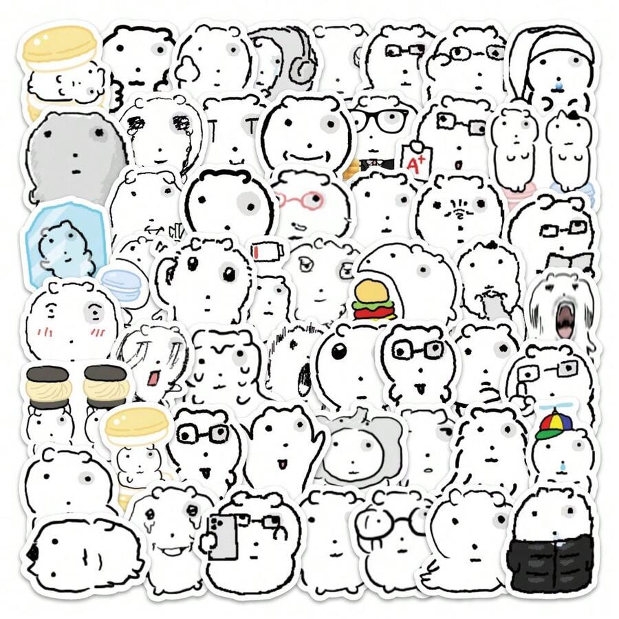 1 set (totalt 100 st) Ariana tecknade graffiti-klistermärken – perfekta för att fräscha upp telefonskal och väskor - Multifärgad - Visa 1