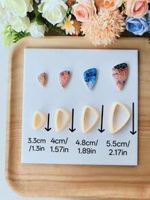 4Pcs Basic Geometric Polymer Clay Cutter Set, Square, Circle, Triangle, Irregular Shape, Soft Clay Earring Molds, 3D Printed Clay Cutters, High-Precision DIY Craft Tool For Earrings, Pendants, Pendants, Beads - Orange - View 13