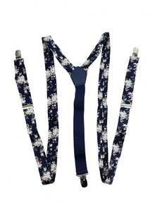 ZLQ&GOU 1 pezzo Bretelle unisex in cotone con stampa floreale, forma a Y regolabili in lunghezza, bretelle alla moda con stampa adatte per matrimoni, feste, occasioni casual - Multicolore - Visualizzare 10