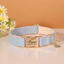 Customized Daisy Pendant Nylon Pet Collar With Engraved ID Tag, Adjustable Anti-Lost Collar, Matching Leash, Personalized Gift - Multicolor - View 24