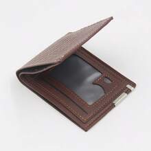 Brown & Black Foldable Driver's License Wallet, Folding Men's Driving License, Bank Card Holder, ID Card Slots, Bank Card & Document Organizer, Travel Pouch, Gift For Dad, Family, Friends, Students, Casual, Business - Brown - View 5