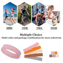 Workout Headbands Non Slip Headband Sport Headbands Sweatbands Elastic Sport Hair Bands For Sports Travel Indoor Fitness Gym - solid25 - 查看 3