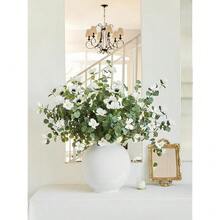 Artificial Flowers With Greenery Stems Faux Plants Indoor Branches For Tall Vase Ultra-Realistic, 14 Pcs Wedding Centerpieces, Home Decor & DIY Bouquets - 2024-尤加利葉 - 查看 2