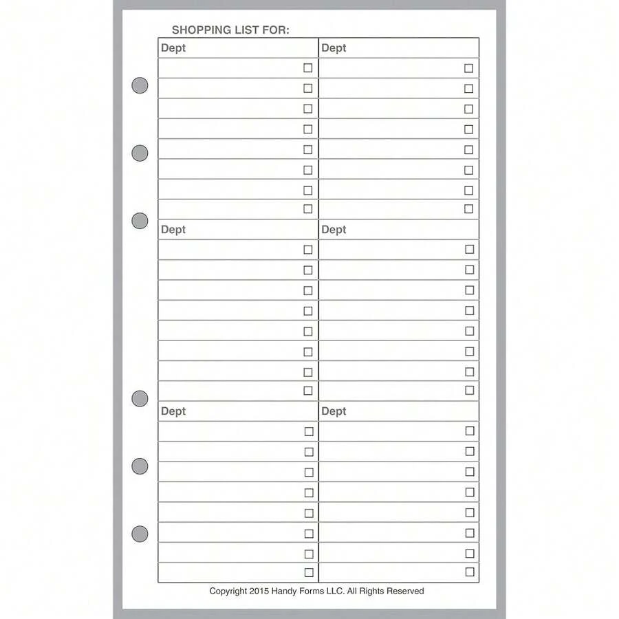 Compact Size Shopping List, Sized And Punched For Franklin Covey Compact And Other Notebooks (4.25\ X 6.75\) - ShoppingList - View 1