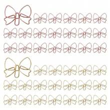 OWLFAVO Bowknot Shape 40pcs Paper Clips With Clear Box, Rose Gold And Yellow Gold, Funny Cute Paperclips Bookmarks Planner Clips For Fun Office Supplies Schoolsss Gifts Wedding Decoration - Nơ (40 chiếc) - Xem 1