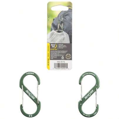 Size - 1 S - Biner - Mosquetn doble, acero inoxidable, negro, 2 unidades paquete de 1