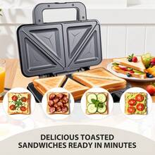 Vandise 1200W Deep Fill Sandwich Maker, 4 Slice Toaster, Dual Non-Stick Grills, Fast Heating Auto Temp Control, Stainless Steel - UK Plug(220-240V) - View 9