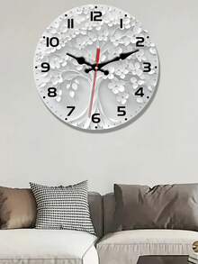 1 Relógio Redondo, Relógio de Parede Criativo e Simples, Relógio Criativo de Xícara de Chá Retrô, Relógio Redondo de Madeira Silencioso à Bateria, Adequado para Decoração de Quarto, Sala de Estar, Escritório, Cozinha e Banheiro (Bateria Não Incluída) - Multicolorido - Visão 1