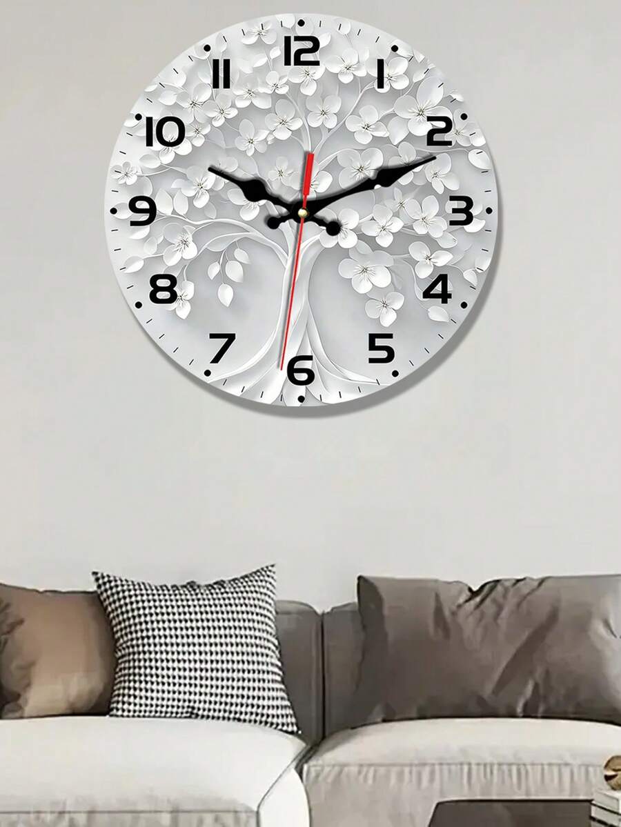 1 Relógio Redondo, Relógio de Parede Criativo e Simples, Relógio Criativo de Xícara de Chá Retrô, Relógio Redondo de Madeira Silencioso à Bateria, Adequado para Decoração de Quarto, Sala de Estar, Escritório, Cozinha e Banheiro (Bateria Não Incluída) - Multicolorido - Visão 1