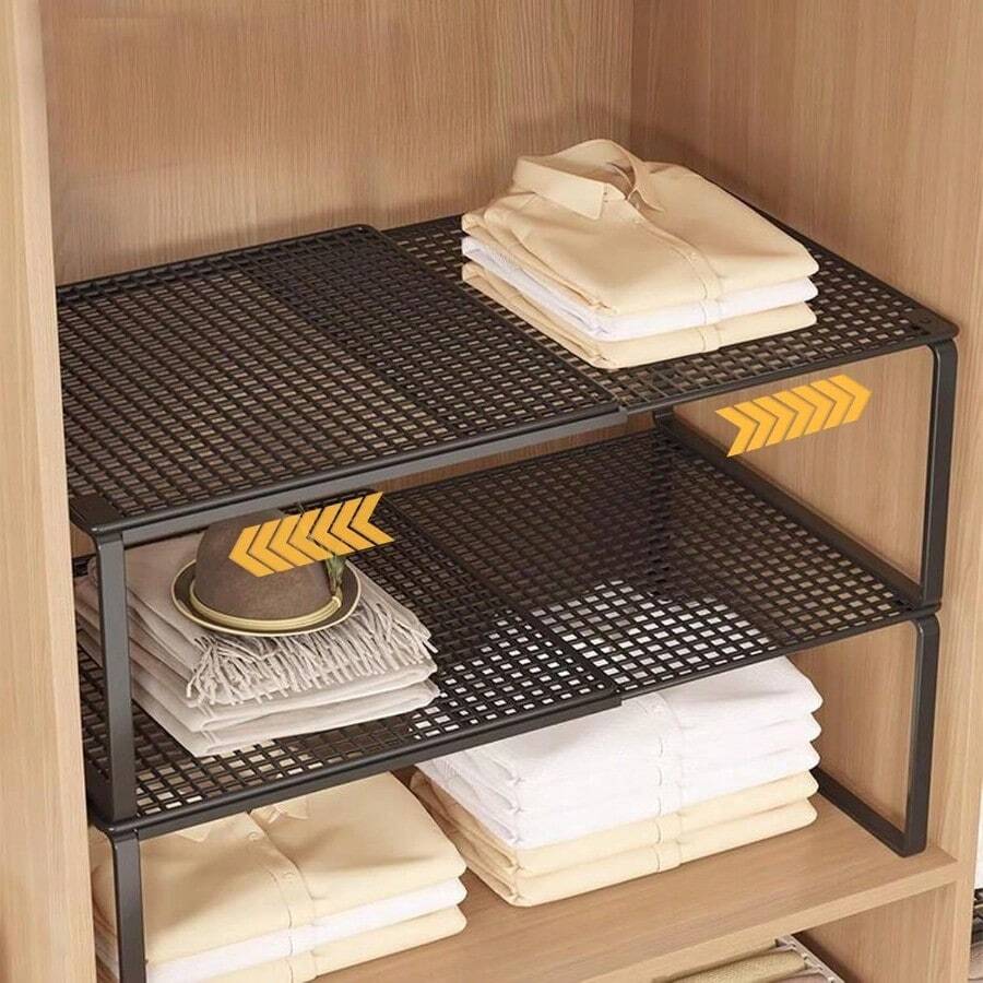 Cabinet Organizer Shelf, Cabinet Shelf Organizers, Expandable, Adjustable And Stackable For Kitchen, Pantry, Cupboard, Under Sink, Countertop, Closet, Bathroom, Cabinets Storage - mặc định - Xem 1