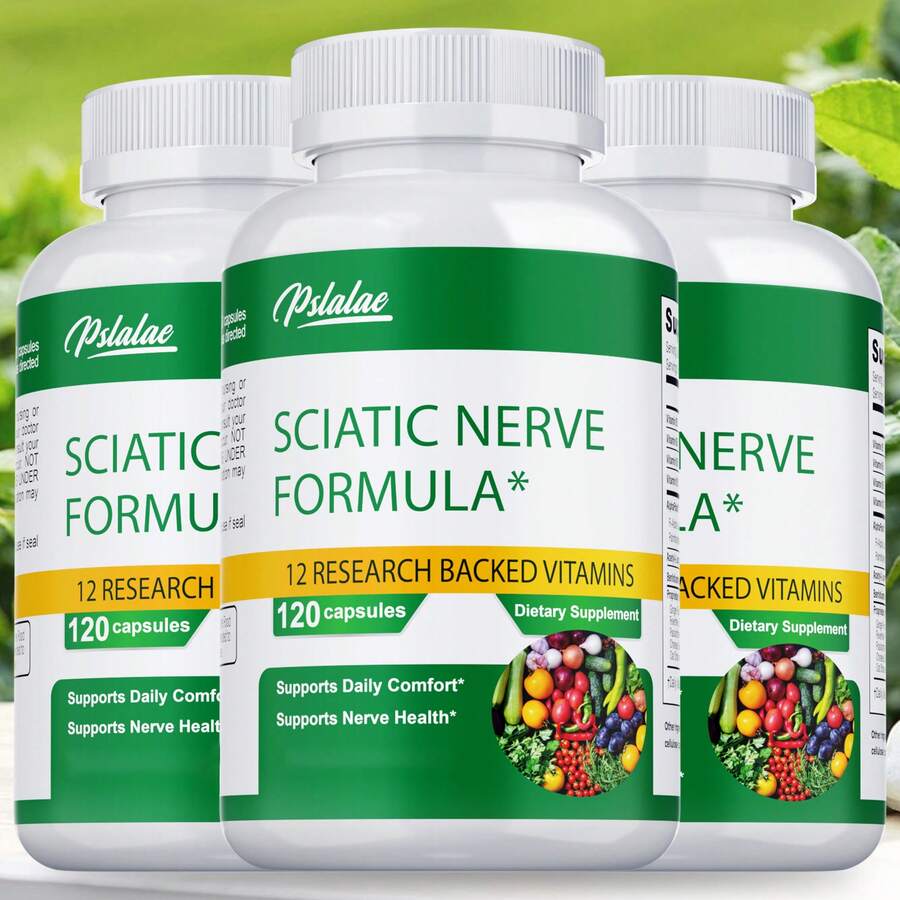 PSLALAE Sciatic Nerve Capsules - Elieves Sciatica Discomfort, Relieve Joint Pain, Maintains Sciatic Nerve Health - 120pcs - 120 Capsules(120粒) - 查看 1
