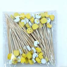 Cute Duck & Egg Cartoon Bamboo Skewers, Colorful Fruit Picks, Suitable For Parties, Weddings, Birthdays, Easter And More - Multicolor - View 7