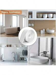 1 cuộn băng keo PVC tự dính chống thấm nước: Nâng cấp bồn rửa, bồn tắm và bồn cầu trong phòng tắm của bạn! - trắng - Xem 4