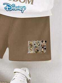 Disney Baby Boy Cartoon & Letter Graphic Tee & Shorts - Khaki - View 5