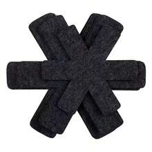 6pcs/3pcs/9pcs/12pcs Pot Holders, Modern Non-Woven Fabric Kitchen Pot Holders Felt Pot Pads, Mother's Day, Halloween, Christmas Kitchen Supplies - Black - View 2