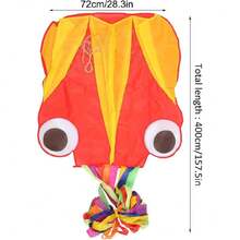 Juego al Aire Libre de Cometas Pulpo Lindo Suave Línea única Forma de Animal Cola Larga Colorida Increíble Cometa Colorida 4 Metros con línea de Cometa de 30 m para Regalo de niños,38968546 - D - Ver 5