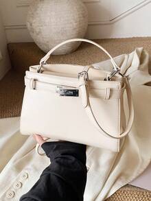 Luxury Women's Handbag, New Vintage Minimalist High-End Niche One Shoulder Bag, Tote Crossbody Bag - Beige - View 10