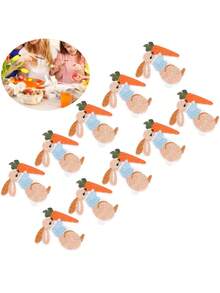 10pcs Easter Bunny Patch, Rabbit And Carrot Pattern Easter Theme Sew Iron On Patches DIY Motif Applique Patches For Clothing Jackets Shoes,Baby Shower - Multicolor - View 6