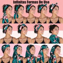 TendenciaBufanda Cuadrada Mujer Mascada Seda Pañuelo En La Cabeza,8pzCalidad premium - Multicolor - Ver 7