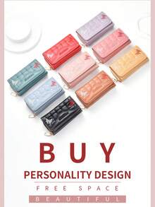 1pc Girl's Medium To Long Embroidered High-End Handbag, Wallet, Multi-Slot Card Bag, Fresh And Cute High-End Handbag, Great Valentine's Day Gift - Multicolor - View 6