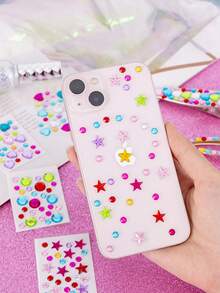 迷你水钻宝石贴纸 - 自粘式多色混合形状（心形、星形、花朵），适用于DIY手工、美甲、面部及身体装饰 - 闪亮亚克力水钻，可用于珠宝制作、发饰、家居手工、工艺水钻、工艺品、礼品和装饰，设计鲜艳 | 面部贴纸，面部宝石贴纸 - 彩色 - 查看 5