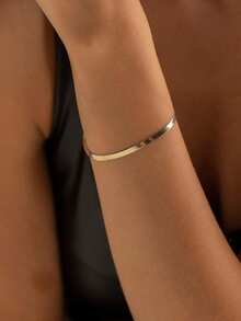 1pc 925 Sterling Silver New Fashion Versatile Paperclip Design Bracelet, Personalized & Minimalist Creative Jewelry Accessory - Bracelet - View 2