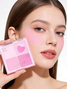 Dasique 4-Color Matte Blush Palette, Highly Pigmented Long-Lasting Luminous Blush Makeup, Fashion Cosmetic Brand For Women, Essential Christmas Gift, Bridal Wedding Makeup, Summer, Valentine's Day, Vacation - #06 Berry Smoothie - View 2