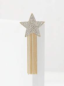 Luxury Rhinestone Pentagram Tassel Brooches - Star Pins For Women Unisex Casual Party Jewelry Accessories / Friends Gifts Badges Decoration - Five-pointed Star Tassel - View 9