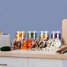 Clear Sealed Can With Lid Plastic Empty Packing Bottle Circular Storage Bucket Biscuit Jar  Sealed Cans Tank Container - 155ml - Xem 2