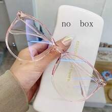 1/2/3pcs Fashion Glasses, Clear Lenses, Unisex Glasses, Black, Pink And Clear Frames, - Transparent Sheet - View 4