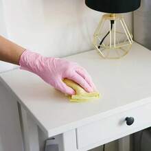 10/20/50/100pcs Pink Nitrile Disposable Waterproof Gloves, Individually PE Bagged, Suitable For: Household Kitchen Cleaning, Beauty, Hairdressing, Tattoo, Arts & Crafts, Extra Long & Thick, High Elasticity, High Fit, Anti-Slip Fingertips, Ambidextrous! - Pink - View 5