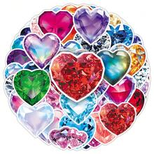 50pcs Dreamy High-Quality Exquisite Sparkling Heart Diamond Decorative Envelopes, Stickers For Desktops, Phone Cases - Multicolor - View 6