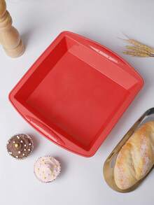 1pc Silicone Square Cake Mold, Easy Release High Heat Resistant Baking Tool, Microwave & Oven , Non-Stick Leakproof Baking Mold, Baby Food Steamer Cake Mold, 10 Inch Mousse Cake Mold - Multicolor - View 8