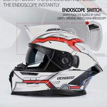 DOT Certified Motorcycle Full Face Helmet With Bluetooth Slot, All-Season Full Coverage Safety Riding Helmet - Red - View 5