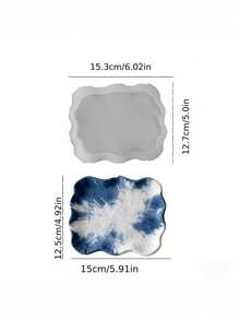 5pcs Resin Epoxy Silicone Mold, Geometric Leaf Shape Coasters & Jewelry Trays DIY - White - View 10