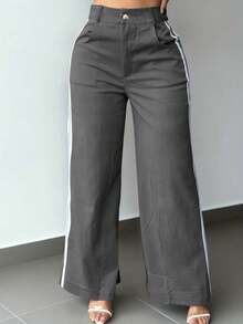 [Quần dài thanh lịch gợi cảm] Quần dài ống đứng thanh lịch gợi cảm dành cho nữ | Quần không co giãn, thích hợp cho công sở, tiệc tùng, trang phục hàng ngày - Có thể giặt máy, chất liệu thoáng khí, thiết kế trang nhã, đồ mặc nhà, dành cho tín đồ thời trang - Phong cách mùa xuân - Xám - Xem 2