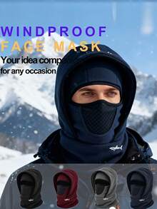 1件装男女通用印花拉法帽，户外保暖帽围巾套装，骑行滑雪面罩围脖，防风防寒，适合日常佩戴、滑冰、滑雪及其他活动 - 彩色 - 查看 5