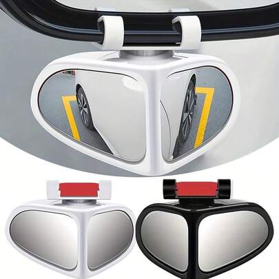 1对高清盲点后视镜套装，适用于车辆 - 360°可调，前后轮广角视野，超清晰玻璃，适用于卡车、SUV和轿车，防眩光安全升级