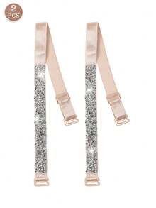 Y2K Sparkly Rhinestone Bra Straps For Women, Removable Adjustable Anti-Slip Crystal Bra Strap Replacements, Perfect For Wedding Party Evening Dress Off Shoulder Tops - Multicolor - View 13