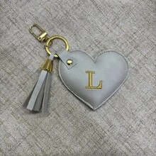 Personalized Keychain With Initial - Gris pâle - Voir 2