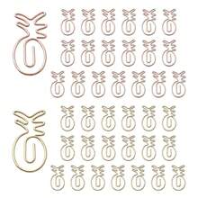 40pcs Pinefor  Apple Shape Paper Clips With Clear Box, Rose Gold And Yellow Gold, Funny Cute Paperclips Bookmarks Planner Clips For Fun Office Supplies Schoolsss Gifts Wedding Decoration - 菠蘿40個 - 查看 1