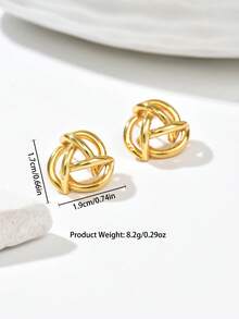 1对时尚新月拼接耳环，奢华小众夸张优雅日常耳环，节日礼物之选 - 金黃色 - 查看 5