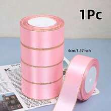 25 Yards Double-Sided Satin Ribbon 0.6/1/1.5/2.5/4cm Multi-Color Gift Wrapping Craft Ribbon, For Gift Packaging, Crafts, Bow Hair Accessories, Wedding Party Decoration - Pink - View 16