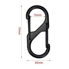 Mosquetn de Aluminio, Clips de Mosquetn Doble, Mosqueton Llavero de Aluminio, Clips de Mosquetn, Llavero de montaismo Multifuncional para Correa de Perro para Acampar - 8 piezas - Ver 3