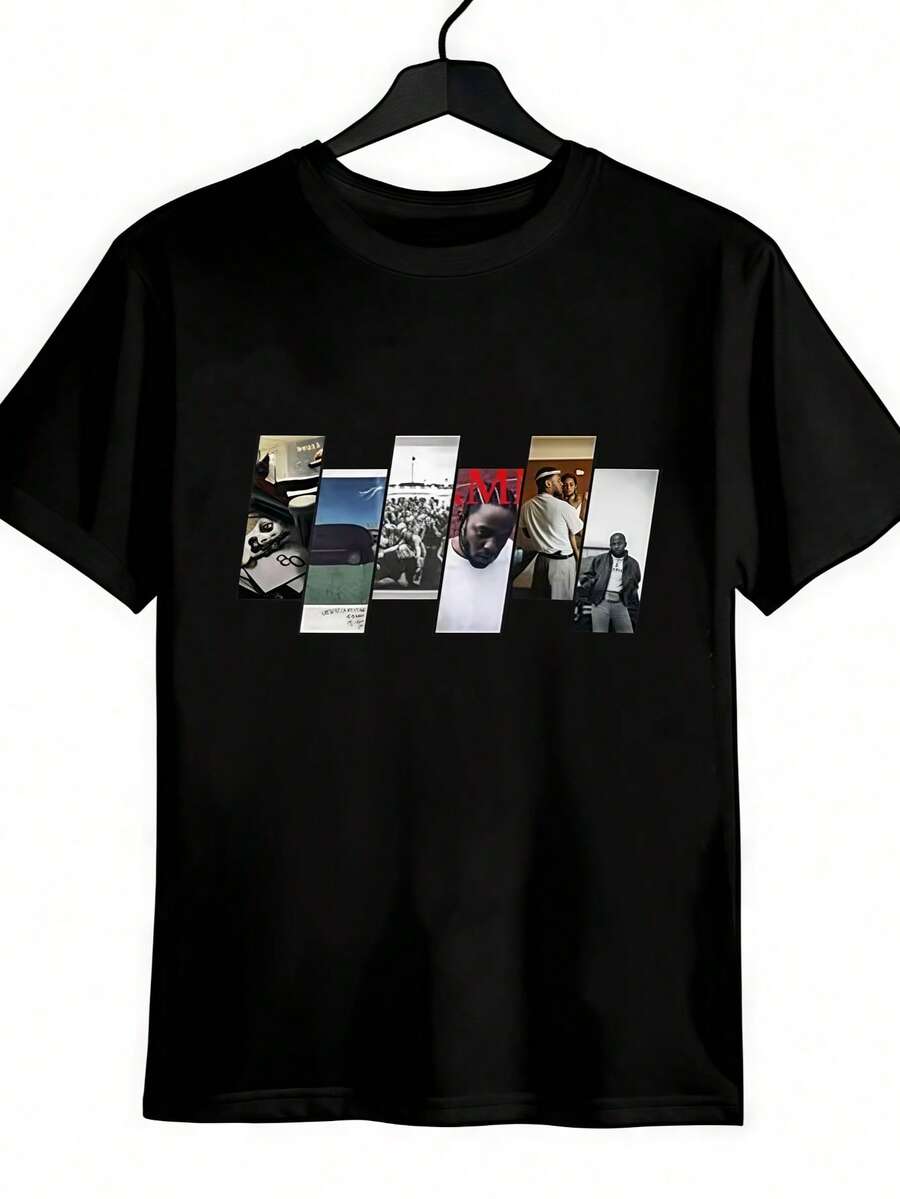 Kendrick Damn T-Shirts Men's Black Pure Cotton Crew Neck Tee 200g | Versatile Smart Casual For Daily Wear, Date & Office Commute, Boyfriend, Funny Shirt - 黑色 - 查看 1